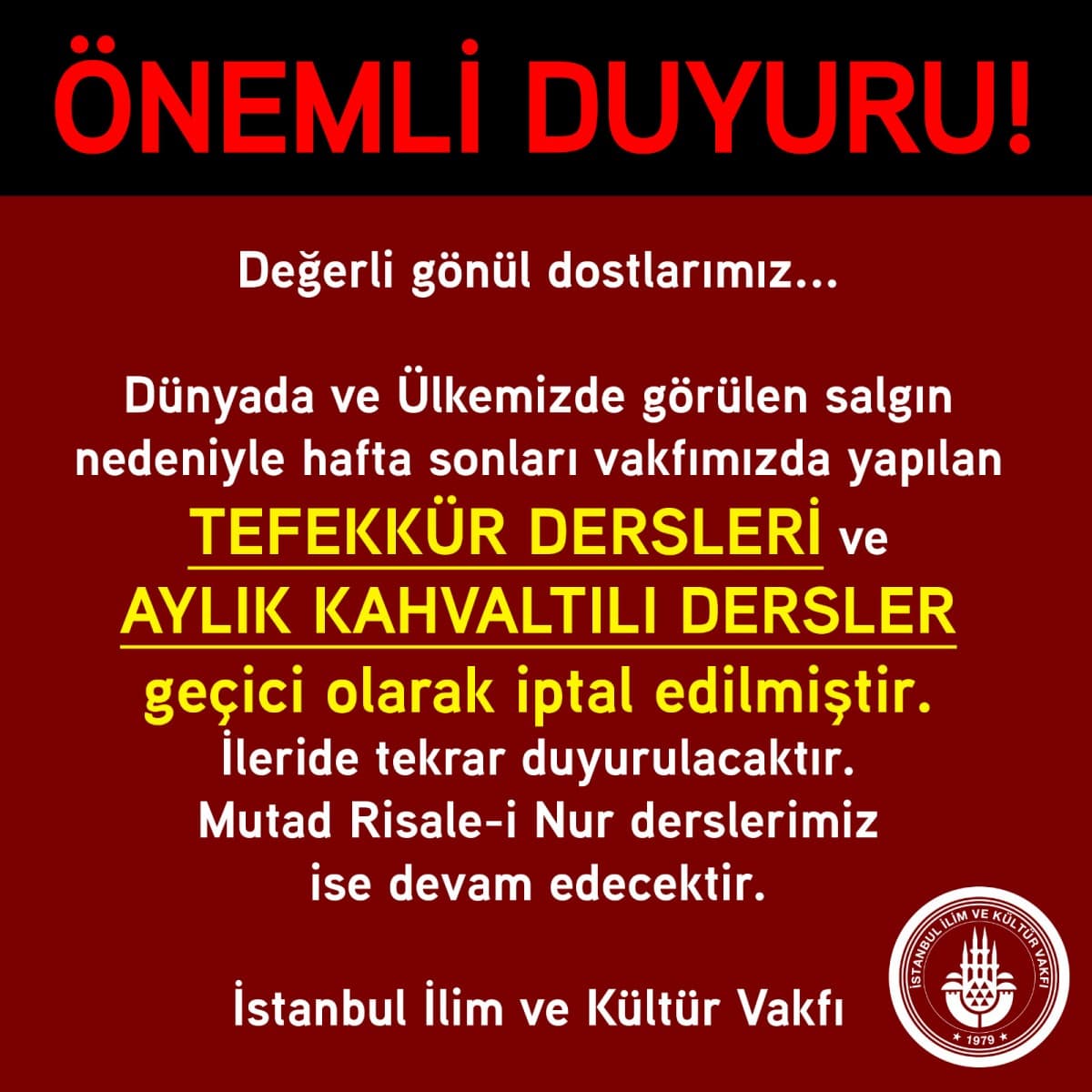 ÖNEMLİ DUYURU!