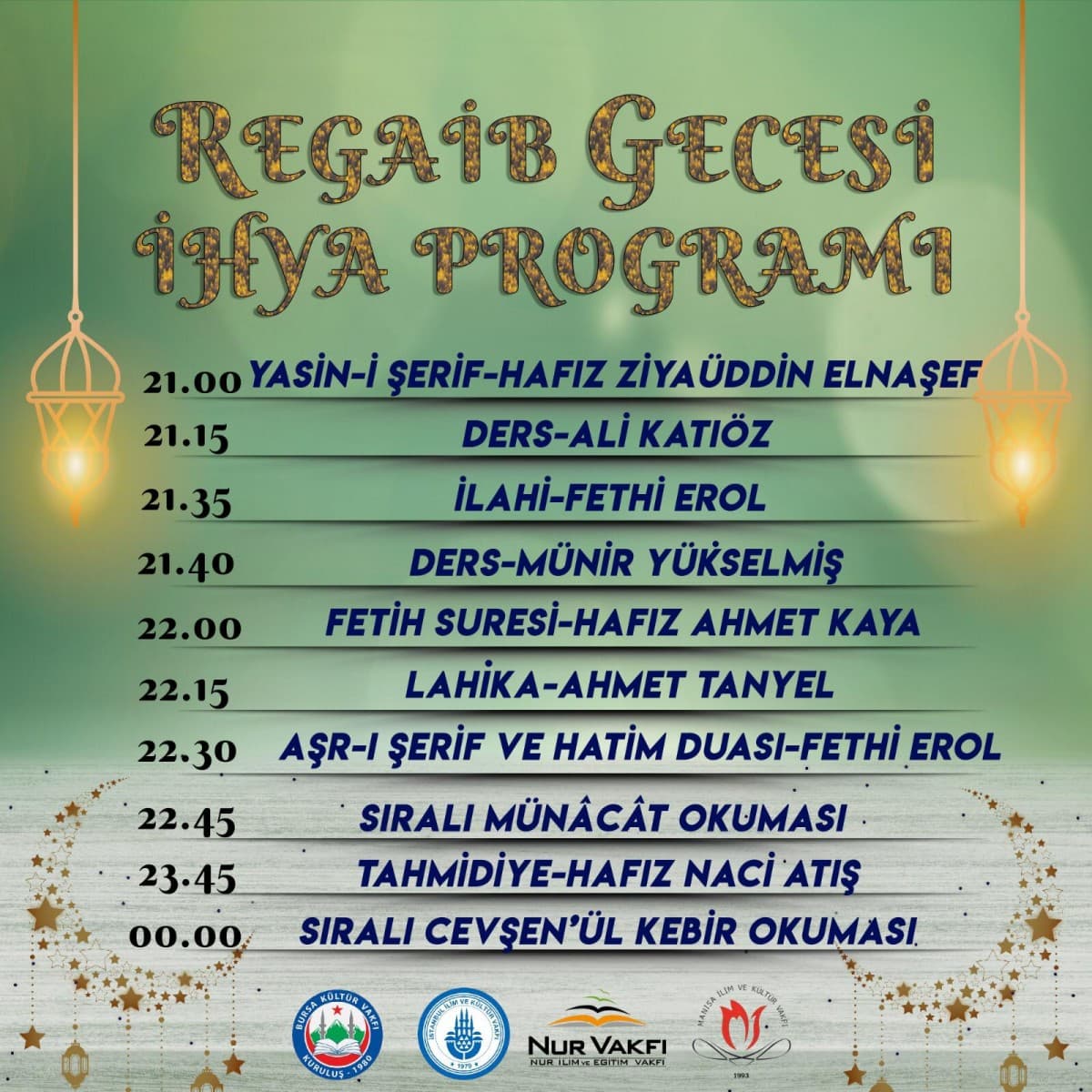 Regaip Gecesi İhya Programı