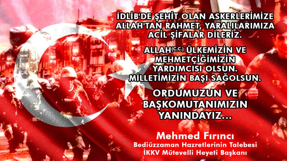 İdlib'de şehit olan askerlerimize Allah'tan rahmet, yaralılarımıza acil şifalar dileriz.