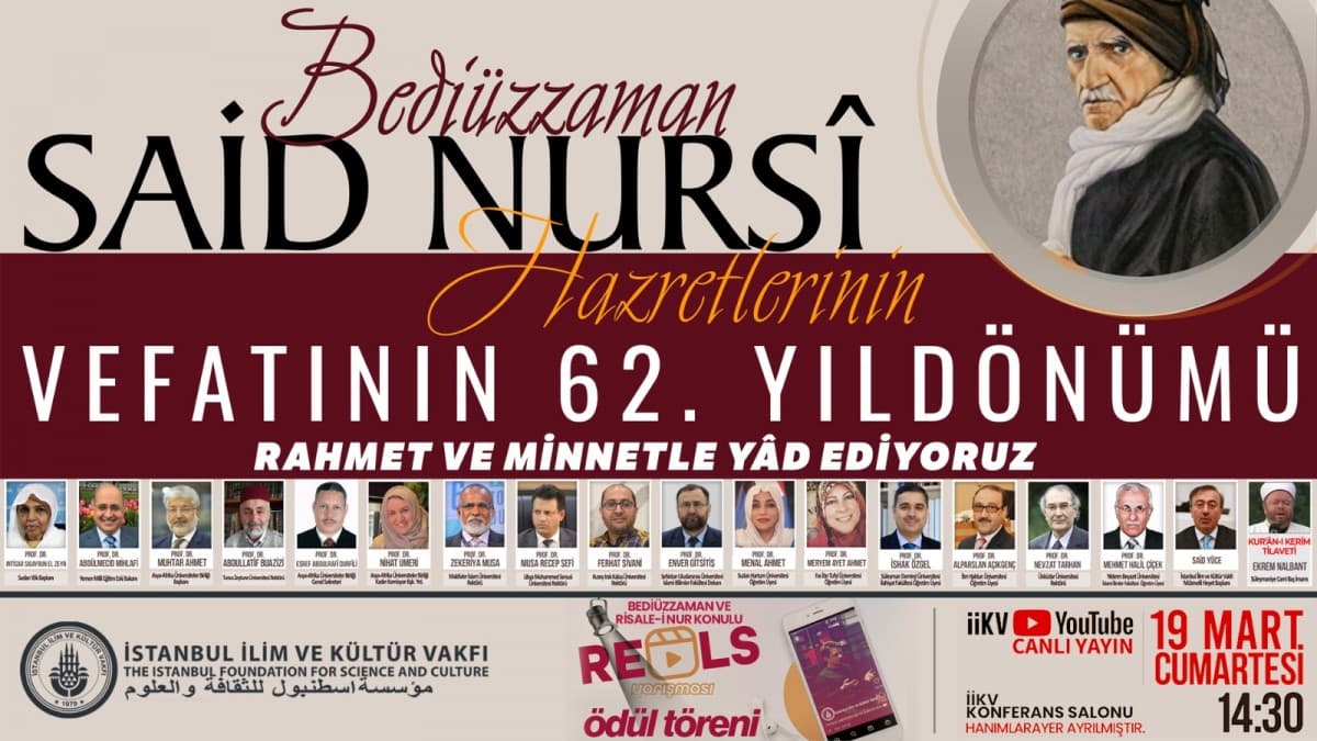 Vefatının 62. Yıldönümünde Bediüzzaman Said Nursi'yi Anma Programı Düzenliyoruz